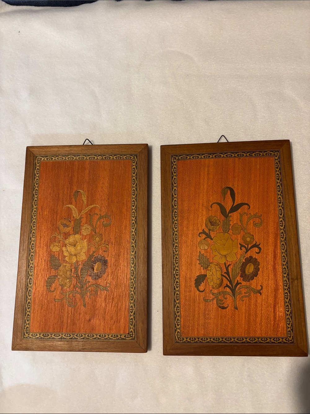 Vintage Wooden Floral Wall Plaques ( Notturno-Set of 2,